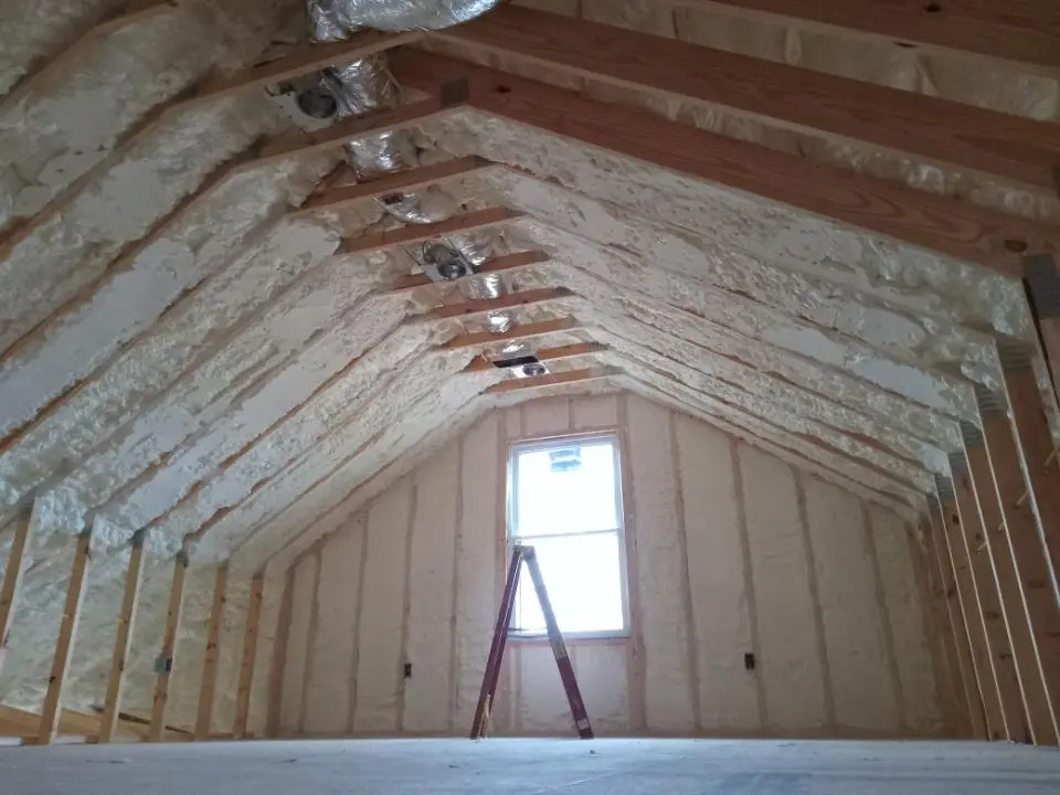 Spray foam roofing application for Crawl Space Insulation project in Accokeek